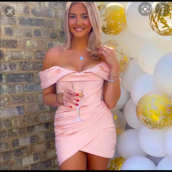 House of CB Dresses & Skirts - House Of CB 'Coraline' Blush Satin Corset Dress